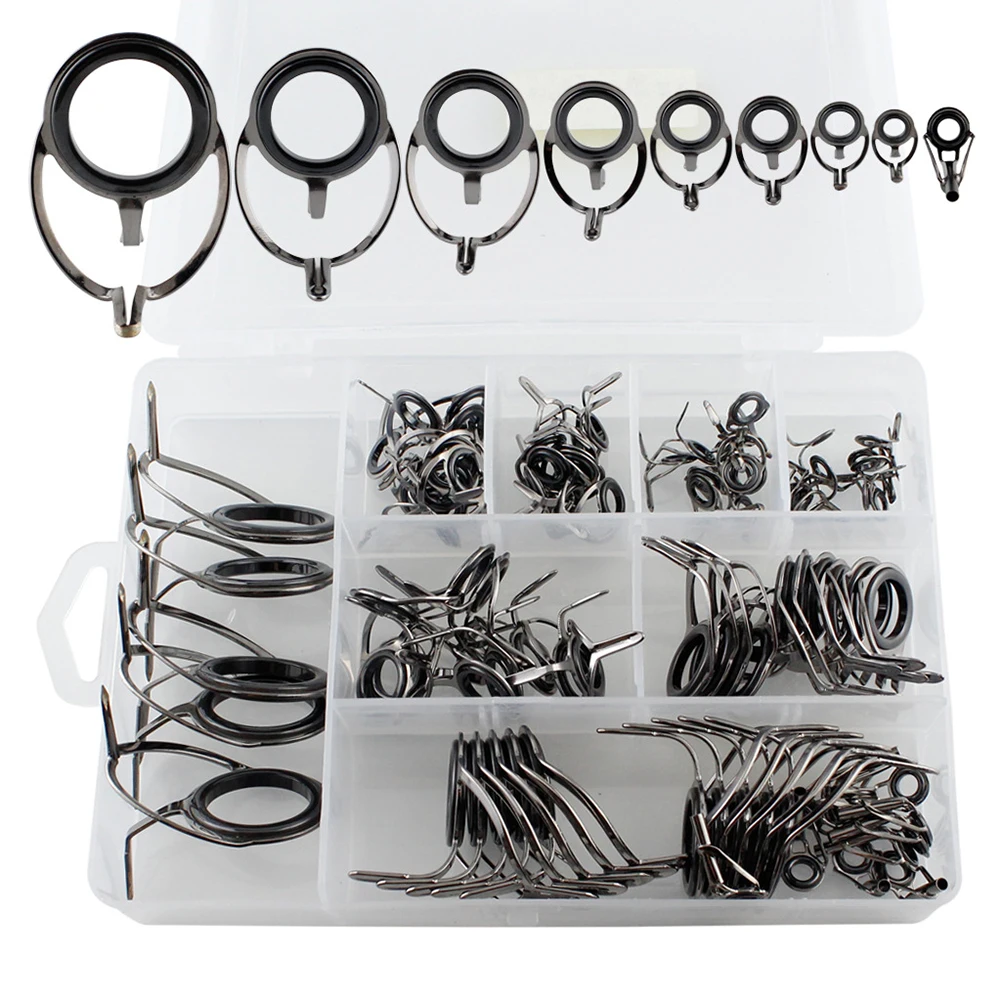 85pcs Fishing Rod Guide Eye Ring Rod Building Repair Kit Sea Fishing Rod DIY Black Rod Building Guide Eye Building Repair
85pcs Fishing Rod Guide Eye Ring Rod Building Repair Kit Sea Fishing Rod DIY Black Rod Building Guide Eye Building Repair