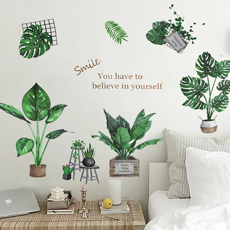 Green Leaf Bonsai Plant Flower Wall Sticker Home Living Room Door Window Decoration PVC Murals Nordic Rainforest Plants Stickers
Green Leaf Bonsai Plant Flower Wall Sticker Home Living Room Door Window Decoration PVC Murals Nordic Rainforest Plants Stickers