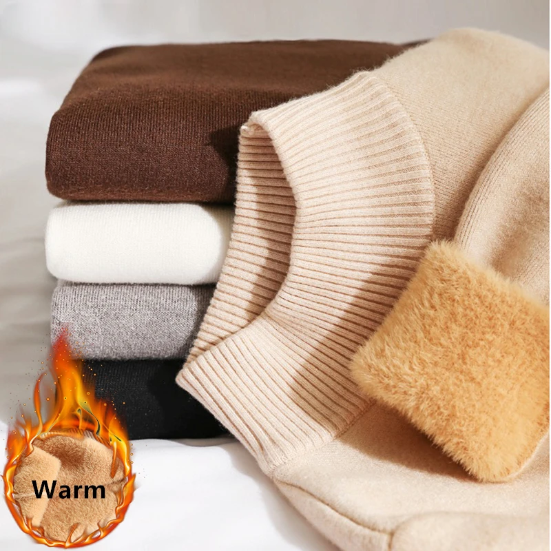 Winter Thicken Half Turtleneck Sweater Women Pulls Oversized 4xl Sueter Warm Knit Tops Velvet Lined Slim Soft Knitwears Pullover 
Winter Thicken Half Turtleneck Sweater Women Pulls Oversized 4xl Sueter Warm Knit Tops Velvet Lined Slim Soft Knitwears Pullover