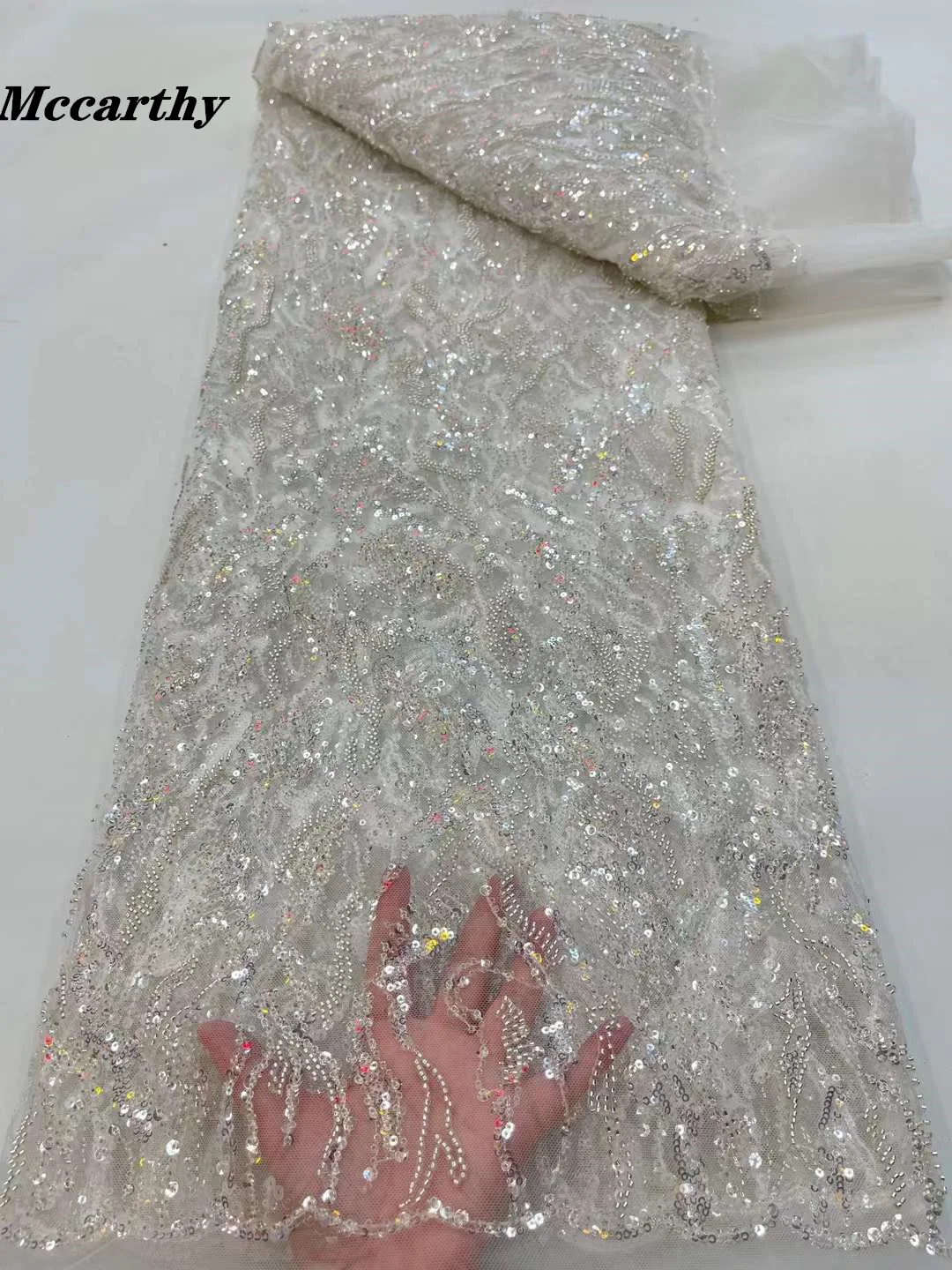Mccarthy Latest Gorgeous White African Handmade Beads Laces Fabrics Luxury Nigerian Sequins Mesh Lace Fabric For Party Dress
Mccarthy Latest Gorgeous White African Handmade Beads Laces Fabrics Luxury Nigerian Sequins Mesh Lace Fabric For Party Dress
