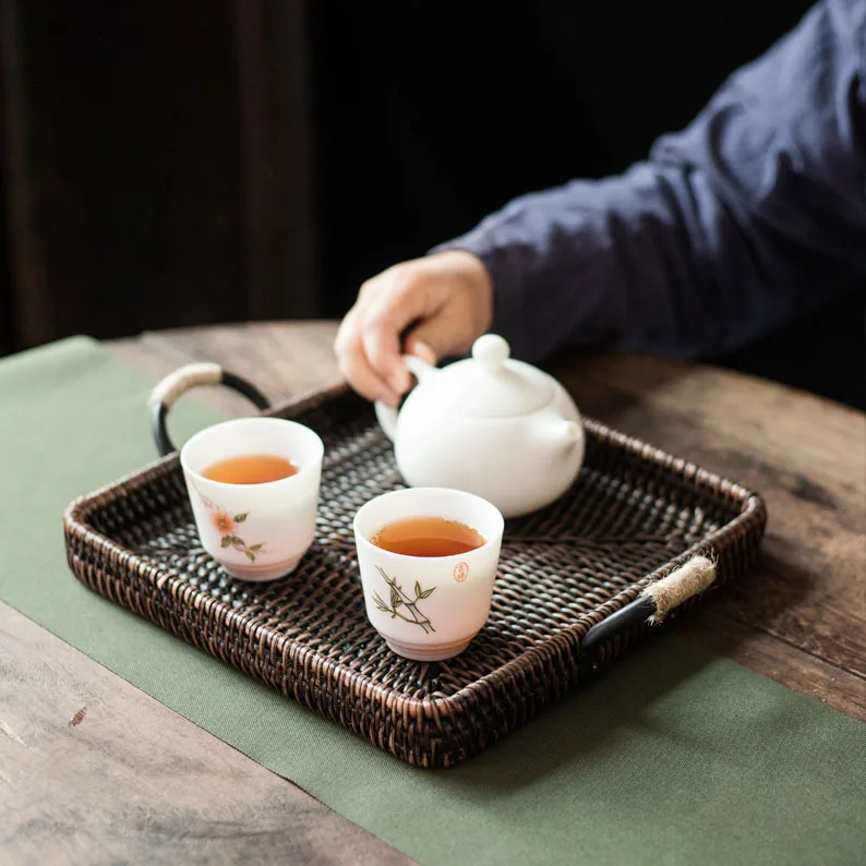 New Zen Rattan Woven Tea Tray Table Several Trays Handmade Fruit Tray Kung Fu Tea Set Japanese Woven Storage Basket
New Zen Rattan Woven Tea Tray Table Several Trays Handmade Fruit Tray Kung Fu Tea Set Japanese Woven Storage Basket
