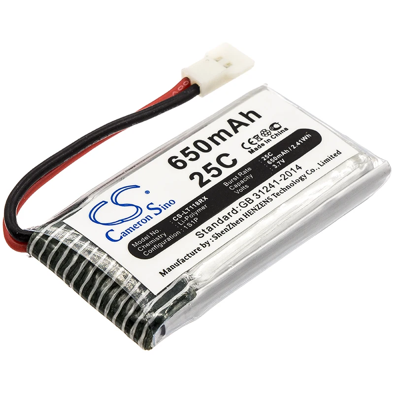 CS 650mAh / 2.41Wh battery for SYMA CX-30, F5C, V929, Walkera QR, X5, X5A, X5C, X5C-1, X5SC, X5SW
CS 650mAh / 2.41Wh battery for SYMA CX-30, F5C, V929, Walkera QR, X5, X5A, X5C, X5C-1, X5SC, X5SW