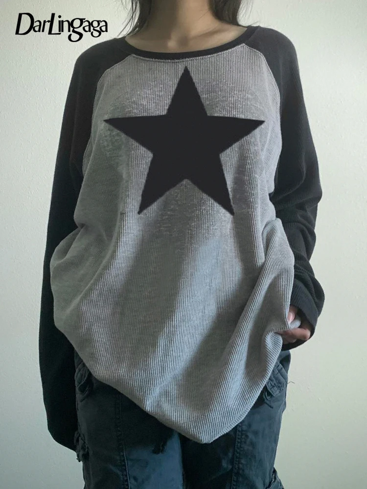 Darlingaga Harajuku Gothic Star Pattern Oversized T-shirts Women Casual Loose Raglan Sleeve Autumn Pullover Pentagram Top Preppy
Darlingaga Harajuku Gothic Star Pattern Oversized T-shirts Women Casual Loose Raglan Sleeve Autumn Pullover Pentagram Top Preppy