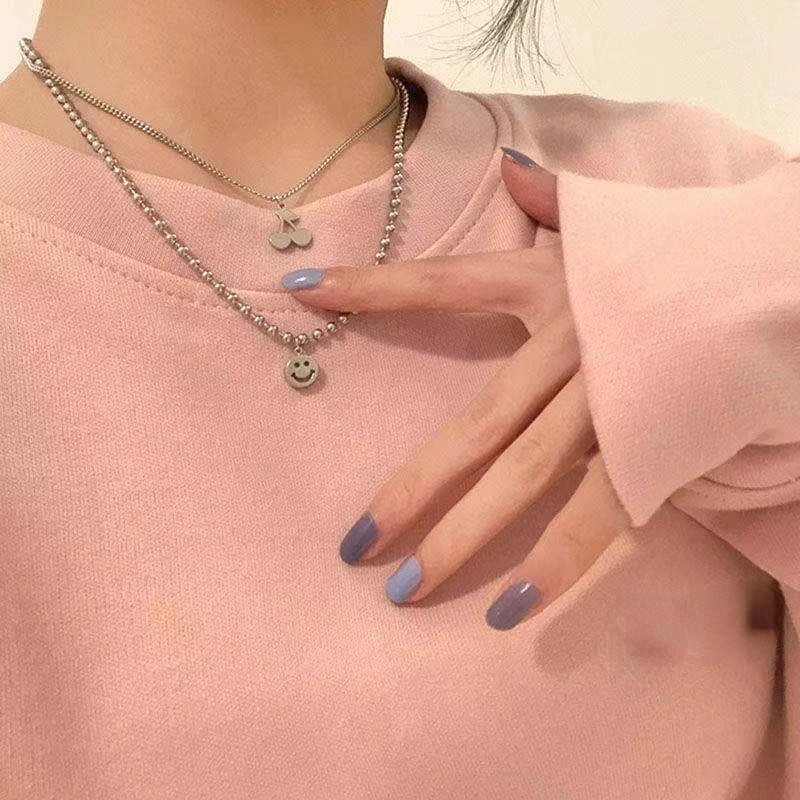 Double Layer Sweet Cool Girl Cherry Smiley Face Pendant Necklaces Harajuku Trendy Jewelry Minimalist Beads Neck Chains for Women
Double Layer Sweet Cool Girl Cherry Smiley Face Pendant Necklaces Harajuku Trendy Jewelry Minimalist Beads Neck Chains for Women