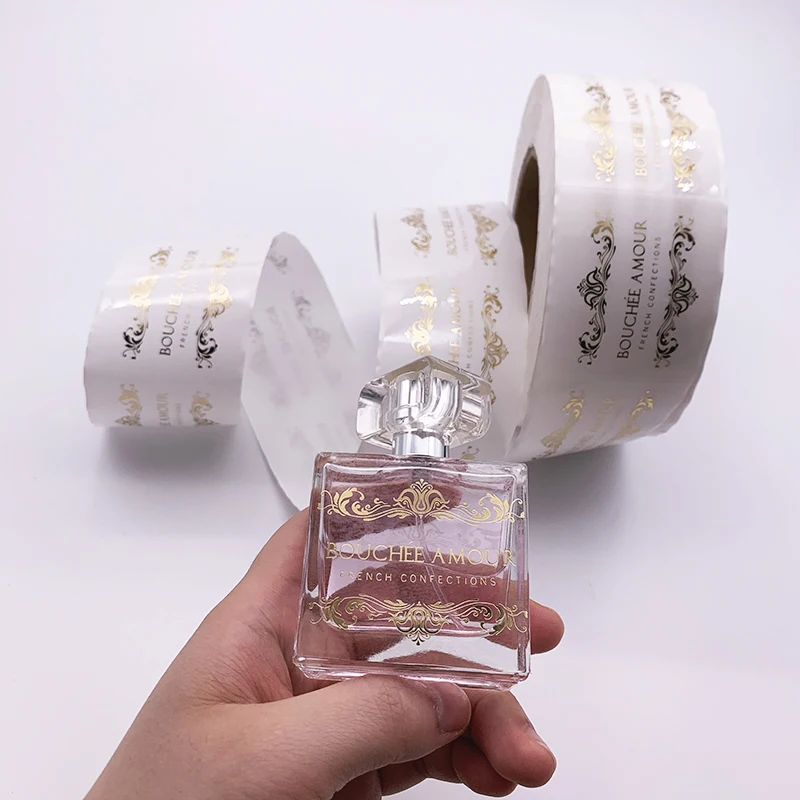 Custom Transparent Adhesive Label Hot Stamping Cosmetic Bottle Label Clear Gold Foil Perfume Glass Bottle Sticker
Custom Transparent Adhesive Label Hot Stamping Cosmetic Bottle Label Clear Gold Foil Perfume Glass Bottle Sticker
