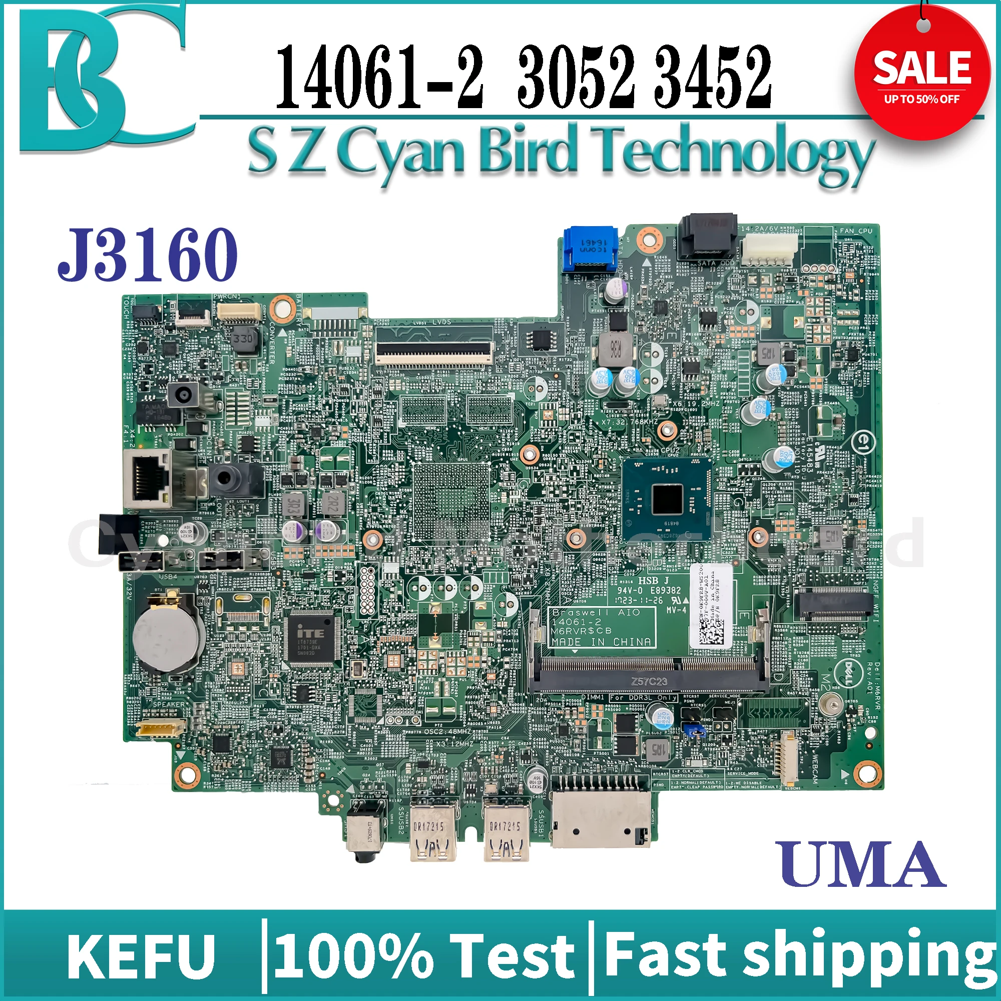 14061-2 Mainboard Inspiron CN-027G62 3052 3452 For DELL Laptop Motherboard J3710 CPU Maintherboard 100% Testing
14061-2 Mainboard Inspiron CN-027G62 3052 3452 For DELL Laptop Motherboard J3710 CPU Maintherboard 100% Testing