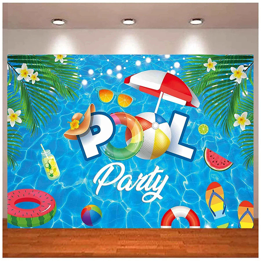 7x5FT Pool Party Backdrop Summer Swimming Balls Lifebuoy Hawaiian Background Kids Boy Girl Birthday Table Banner Photo Booth
7x5FT Pool Party Backdrop Summer Swimming Balls Lifebuoy Hawaiian Background Kids Boy Girl Birthday Table Banner Photo Booth