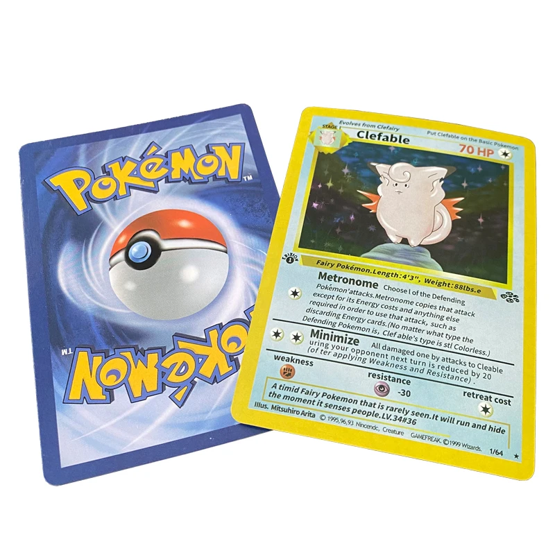 Покемон, 1 шт., флеш-карты, 1996 лет, английская карта, Clefable Charizard blastise Venus Pikachu, коллекционная ядовитая детская игрушка, покемон
Покемон, 1 шт., флеш-карты, 1996 лет, английская карта, Clefable Charizard blastise Venus Pikachu, коллекционная ядовитая детская игрушка, покемон