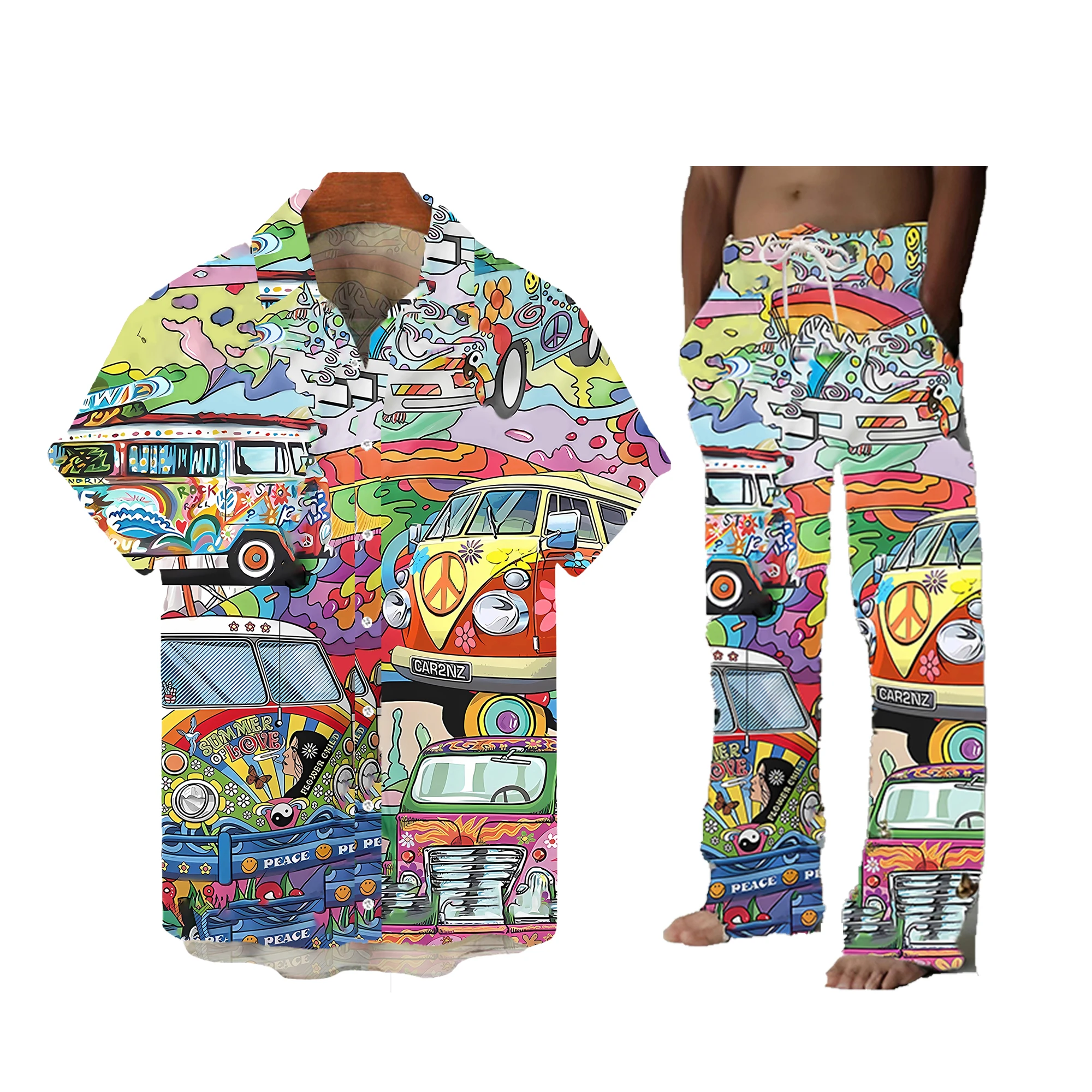 Брюки мужские пляжные с коротким рукавом, модные штаны на завязках, эластичный пояс, удобный повседневный комплект с принтом автомобиля, гавайская модель, лето
Брюки мужские пляжные с коротким рукавом, модные штаны на завязках, эластичный пояс, удобный повседневный комплект с принтом автомобиля, гавайская модель, лето