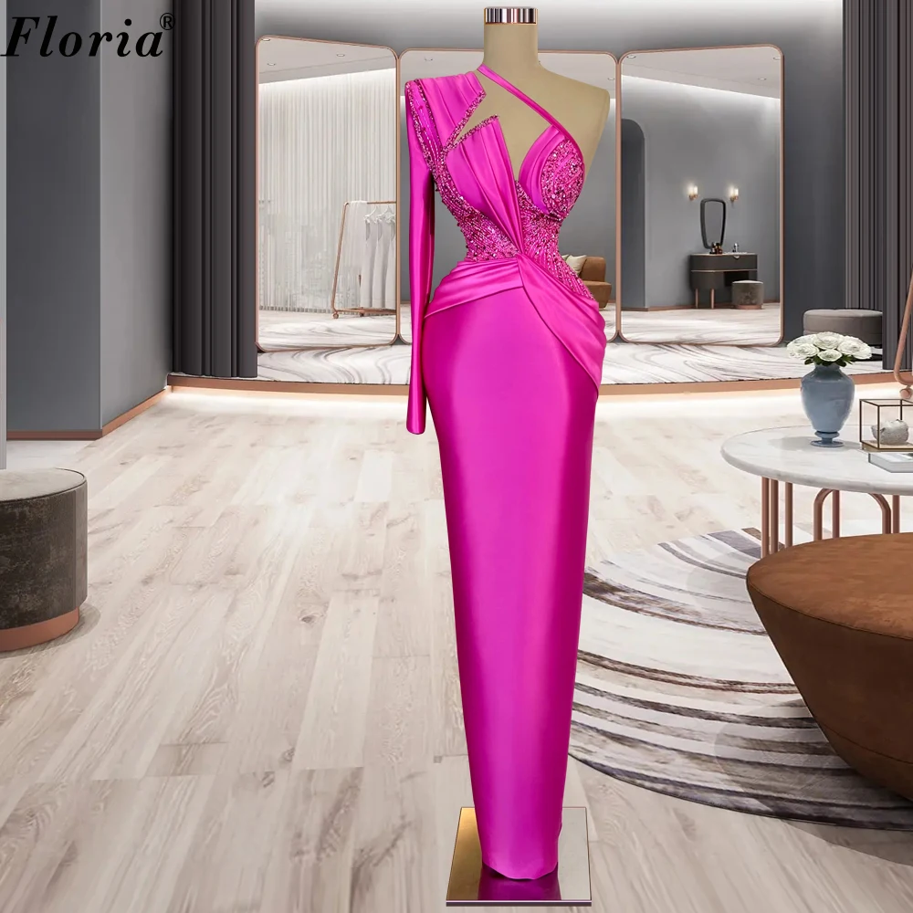 One Shoulder Fuchsia Mermaid Prom Dresses For Women Beaded Formal Occasion Dresses Evening Wedding Party Gown Vestidos De Fiesta
One Shoulder Fuchsia Mermaid Prom Dresses For Women Beaded Formal Occasion Dresses Evening Wedding Party Gown Vestidos De Fiesta