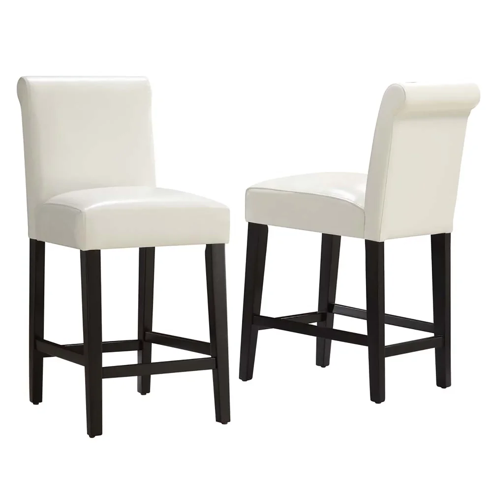 Weston Home Arica 24" Faux Leather Counter Height Stool, Set of 2, White 
Weston Home Arica 24" Faux Leather Counter Height Stool, Set of 2, White