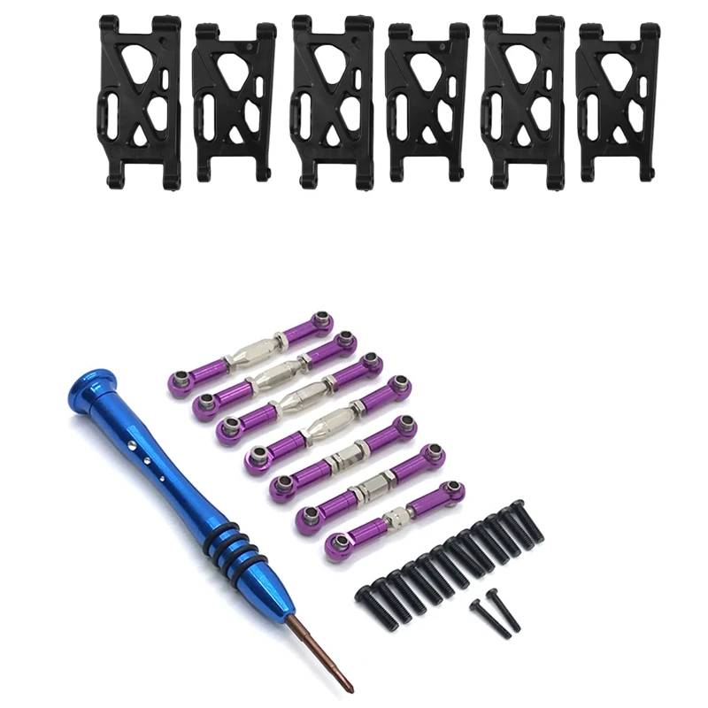 2 Set RC Car Part: 1 Set Front/Rear Swing Arm RC Suspension Arm & 1 Set Linkage Servo Pull Rod Steering Tie Rod Set
2 Set RC Car Part: 1 Set Front/Rear Swing Arm RC Suspension Arm & 1 Set Linkage Servo Pull Rod Steering Tie Rod Set