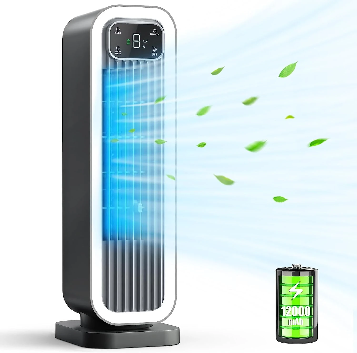 Fan for Bedroom, Desk Fans Small Quiet Fan 15 Inch 12000mAh Battery Operated Table Fan,Oscillating Fan with Dimmable Lights,Sma
Fan for Bedroom, Desk Fans Small Quiet Fan 15 Inch 12000mAh Battery Operated Table Fan,Oscillating Fan with Dimmable Lights,Sma