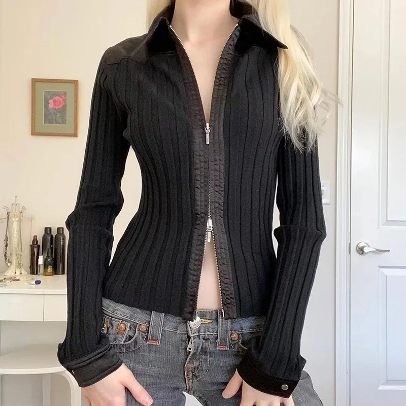Dourbesty Vintage Cardigans Women Fashion Zip Up Knitted Sweater Autumn Full Sleeve Slim Fit Shirt Y2K Grunge Clothes Streetwear
Dourbesty Vintage Cardigans Women Fashion Zip Up Knitted Sweater Autumn Full Sleeve Slim Fit Shirt Y2K Grunge Clothes Streetwear