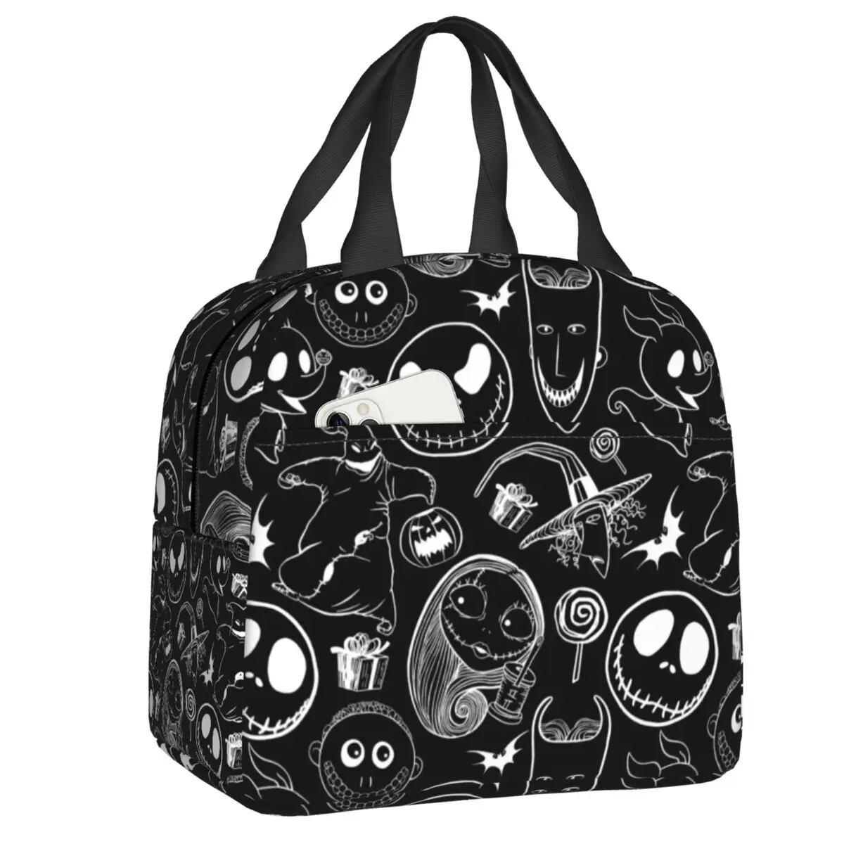 Horror Movie Skull Jack Thermal Insulated Lunch Bag Women Tim Burton Halloween Lunch Box for School Work Picnic Food Tote Bags
Horror Movie Skull Jack Thermal Insulated Lunch Bag Women Tim Burton Halloween Lunch Box for School Work Picnic Food Tote Bags