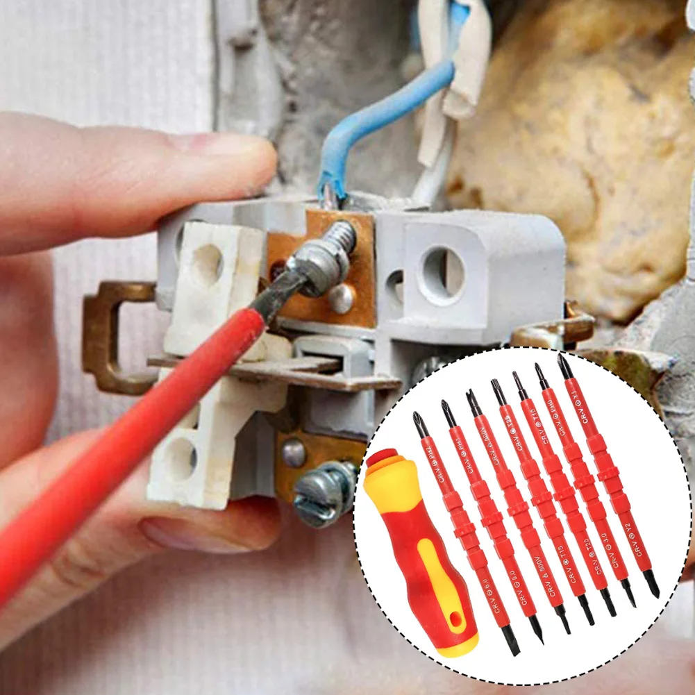 8PCS Electrician Screwdriver Head Set For Electrical Insulation Repair Kit T10/T15/T20/T25/PH0/PH1/PH2 Screwdrivers Handle Kit
8PCS Electrician Screwdriver Head Set For Electrical Insulation Repair Kit T10/T15/T20/T25/PH0/PH1/PH2 Screwdrivers Handle Kit
