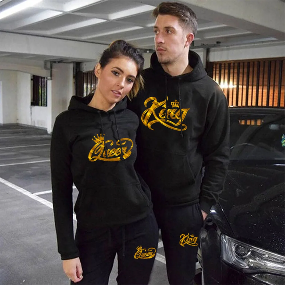 Men's And Women's Long Sleeves Sportswear Set KING OR QUEEN Print Pullover Autumn Winter Hoodie Set 2PK Pices Hoodie Set
Men's And Women's Long Sleeves Sportswear Set KING OR QUEEN Print Pullover Autumn Winter Hoodie Set 2PK Pices Hoodie Set