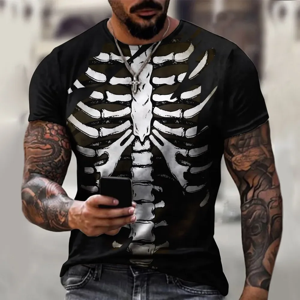 Summer Fashion New 3D Printing Street Skull Pattern Men's Extra Large Clothing Short Sleeve Casual Round Neck Sports Top T-shirt
Summer Fashion New 3D Printing Street Skull Pattern Men's Extra Large Clothing Short Sleeve Casual Round Neck Sports Top T-shirt