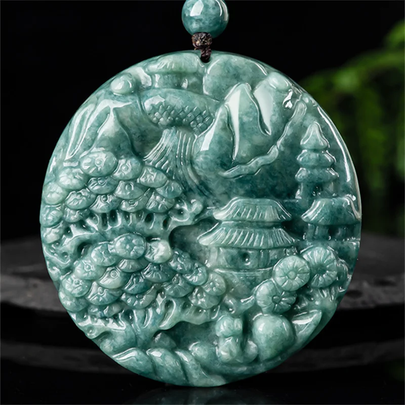 Hot Selling Natural Hand-carve Jade Landscape Necklace Pendant Fashion Jewelry Accessories Men Women Luck Gifts
Hot Selling Natural Hand-carve Jade Landscape Necklace Pendant Fashion Jewelry Accessories Men Women Luck Gifts