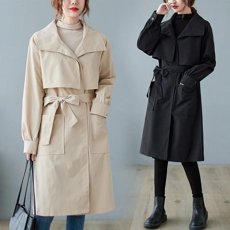 Vintage Trench Coat Women 2022 Spring Autumn Loose Casual Belt Long Cardigan Windbreaker Outerwear Cotton Shirts Female
Vintage Trench Coat Women 2022 Spring Autumn Loose Casual Belt Long Cardigan Windbreaker Outerwear Cotton Shirts Female