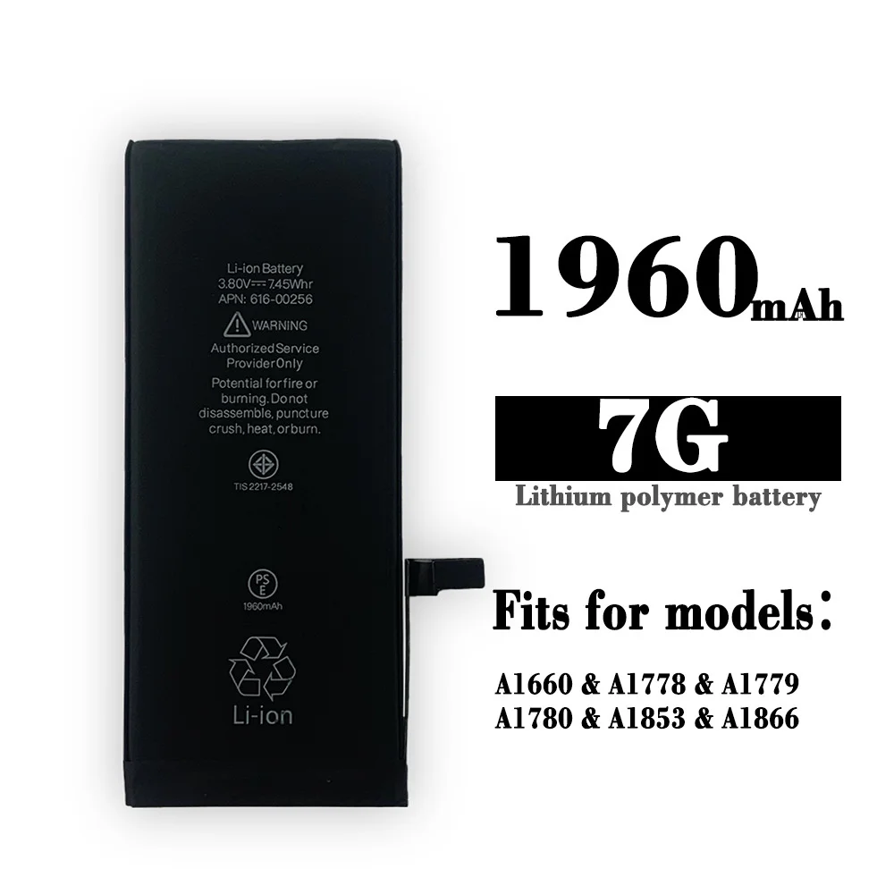 Battery For iPhone 7 A1660 A778 A1779 A1780 A1853 A1866 Large-capacity New Lithium Batteries Replacement Bateria
Battery For iPhone 7 A1660 A778 A1779 A1780 A1853 A1866 Large-capacity New Lithium Batteries Replacement Bateria