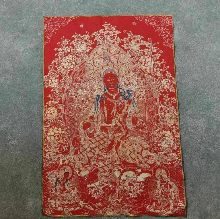 36" Tibet Tibetan Cloth Silk Red Tara Guanyin Kwan-yin Tangka Thangka Painting
36" Tibet Tibetan Cloth Silk Red Tara Guanyin Kwan-yin Tangka Thangka Painting