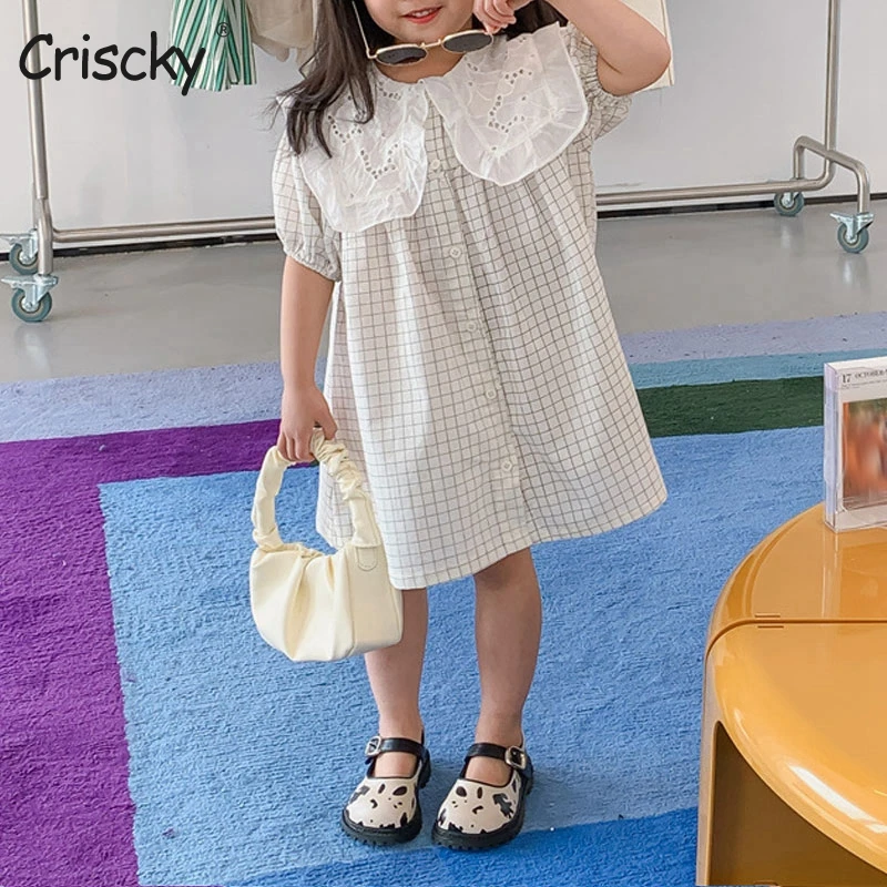 Criscky Summer Casual Dress Kids Dresses For Girls Sailor Collar Plaid Hollow Out Korean Girls Dress Baby Girl Party Dress
Criscky Summer Casual Dress Kids Dresses For Girls Sailor Collar Plaid Hollow Out Korean Girls Dress Baby Girl Party Dress