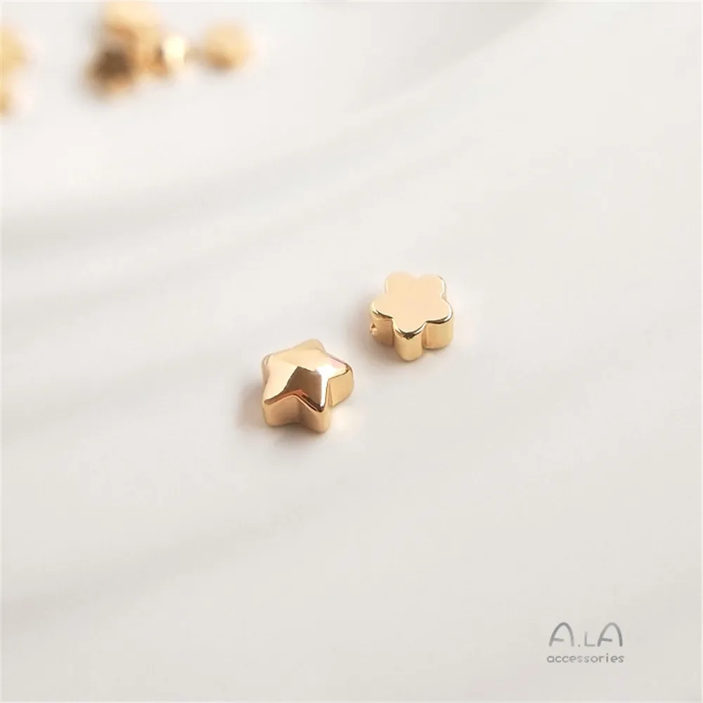 14K gold covered pentagram star spacer beads flower plum chain with beads spacer beads diy earrings handmade accessories
14K gold covered pentagram star spacer beads flower plum chain with beads spacer beads diy earrings handmade accessories