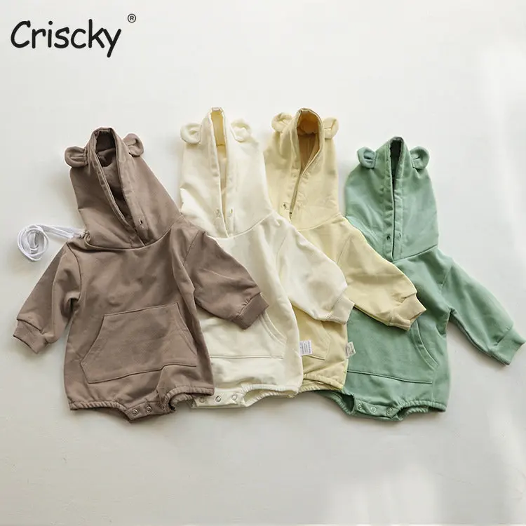 Criscky 2023 Spring Autumn Baby Boys Girls Bodysuit Long Sleeve Hooded Solid Color Casual Style Jumpsuit for Baby Kids
Criscky 2023 Spring Autumn Baby Boys Girls Bodysuit Long Sleeve Hooded Solid Color Casual Style Jumpsuit for Baby Kids