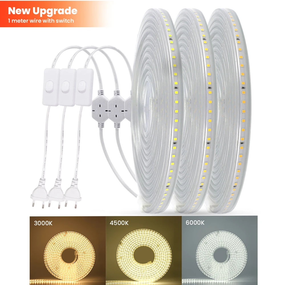 220V LED Strip SMD 2835 High Safety High Brightness 120LEDs/m Flexible LED Strip Light Outdoor Waterproof Garden Home Decoration
220V LED Strip SMD 2835 High Safety High Brightness 120LEDs/m Flexible LED Strip Light Outdoor Waterproof Garden Home Decoration