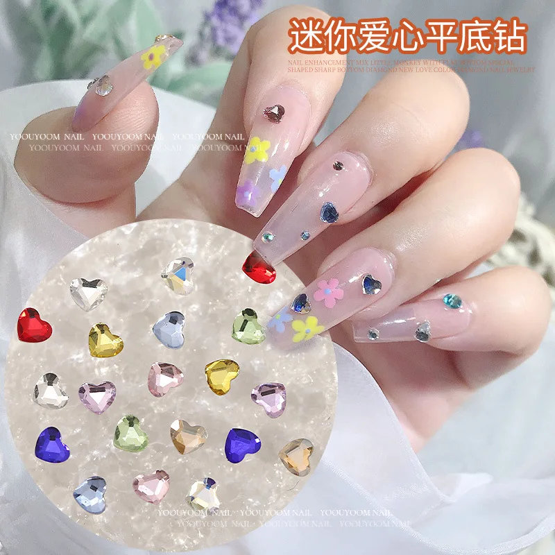 50Pcs/Lot Net Red Nail Art Jewelry Shaped Flat Heart Diamond Super Flash Color Small Peach Heart Glass Rhinestone Nail Accessori
50Pcs/Lot Net Red Nail Art Jewelry Shaped Flat Heart Diamond Super Flash Color Small Peach Heart Glass Rhinestone Nail Accessori