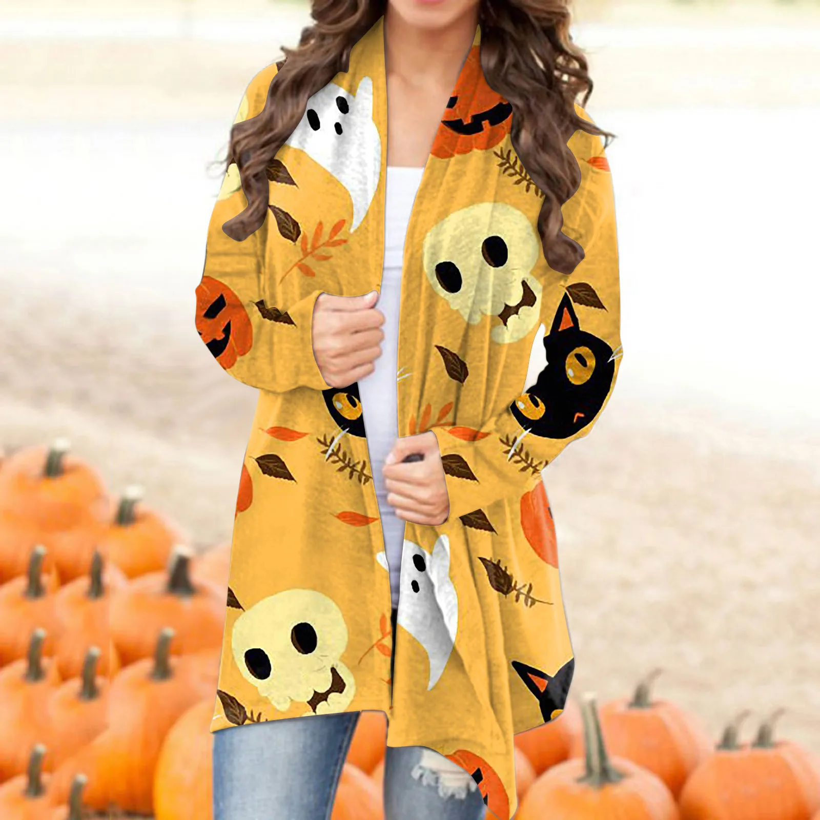 Womens Halloween Cardigan Pumpkin Cat Print Long Sleeve Open Front Sweater Womens Sweaters Womens
Womens Halloween Cardigan Pumpkin Cat Print Long Sleeve Open Front Sweater Womens Sweaters Womens