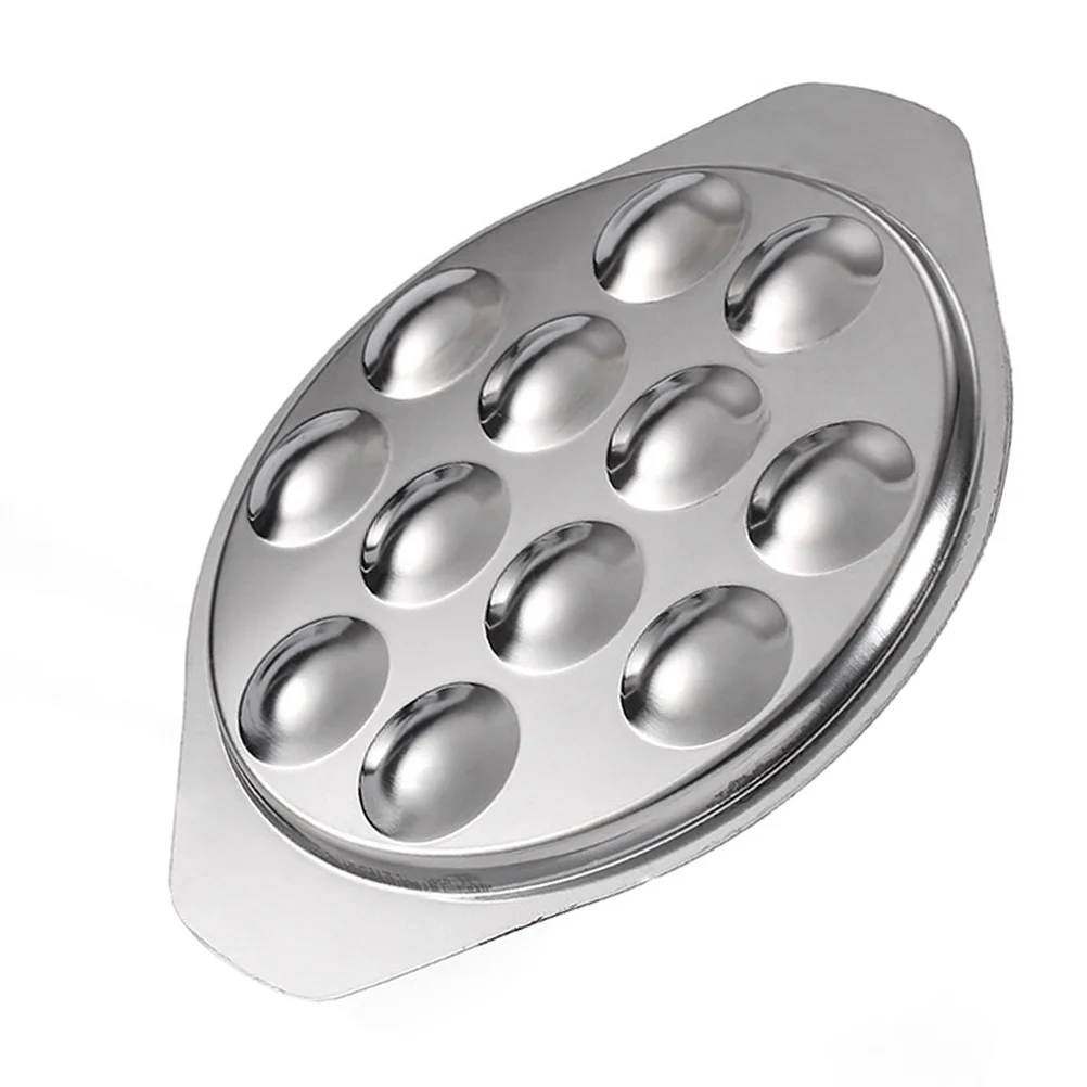 

Escargot Dish Plate Snail Pan Baking Cooking Serving Plates Tray Steel Oyster Mushroom Stainless Dishes Seafood Conch Grill