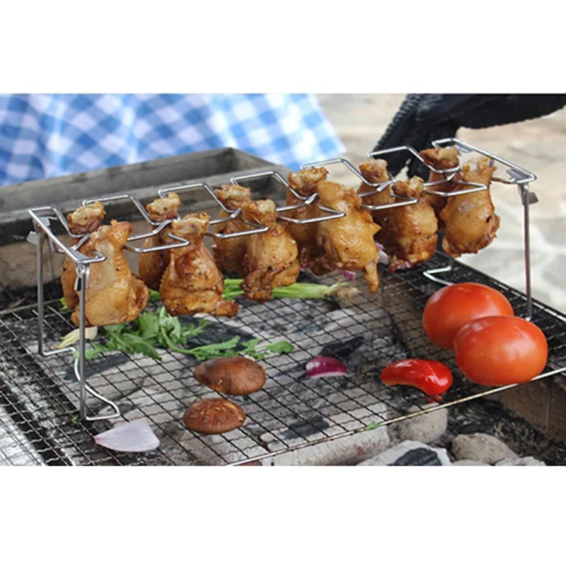 Stainless Steel Baking Tools BBQ Multi Purpose Meat Oven Grill Rack Chicken Wing Leg Rack Skewers Grill Holder Rack Drip Pan
Stainless Steel Baking Tools BBQ Multi Purpose Meat Oven Grill Rack Chicken Wing Leg Rack Skewers Grill Holder Rack Drip Pan