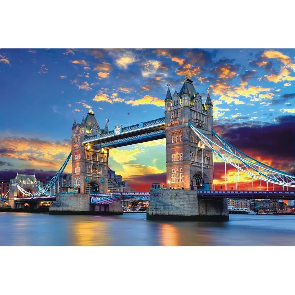 

London Tower Bridge 1000 Pieces Puzzle Adult Kids Jigsaw Decompression Game Home Gifts Fun game Assembling Picture