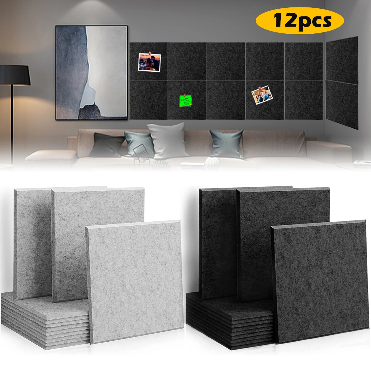 12 Pack Acoustic Panel High Density Acoustic Absorption Panel Beveled Edge Tiles Sound Proof Padding Square Sound Absorption
12 Pack Acoustic Panel High Density Acoustic Absorption Panel Beveled Edge Tiles Sound Proof Padding Square Sound Absorption