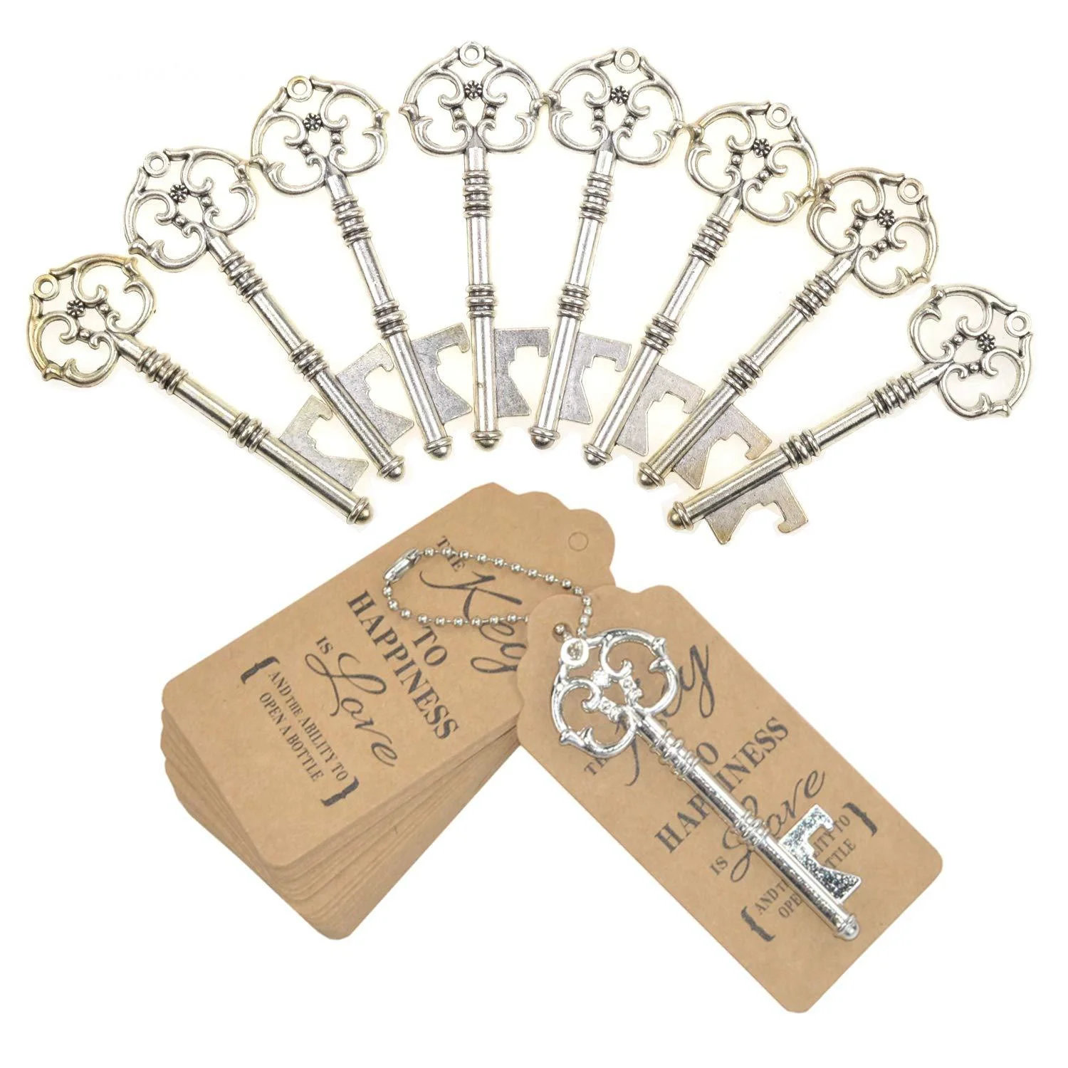 100 sets Vintage Key Shape Bottle Opener with Tags Card Wedding Party Favors Gift Bridesmaid Gift Wedding Details For Guests
100 sets Vintage Key Shape Bottle Opener with Tags Card Wedding Party Favors Gift Bridesmaid Gift Wedding Details For Guests