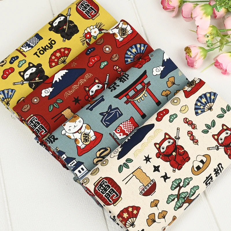 Half Yard Thicken Cotton Fabric With Japanese Soft Breeze Fortune Cat Print, Handmade DIY Bag Sewing Tissue 100% Cotton CR-1494 
Half Yard Thicken Cotton Fabric With Japanese Soft Breeze Fortune Cat Print, Handmade DIY Bag Sewing Tissue 100% Cotton CR-1494