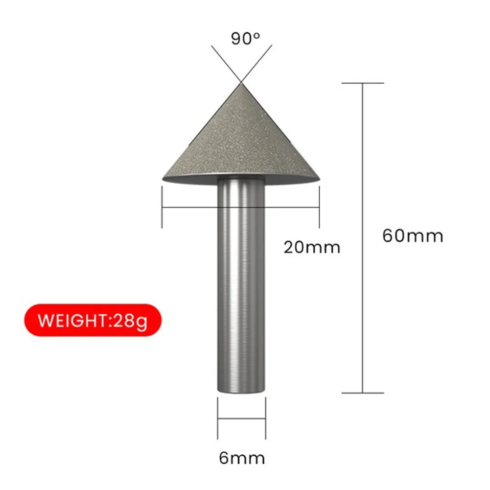 120# Grit Diamond Grinding Head 90 Degrees Chamfer Cone Processing For Cutting Machining Round Shank Taper Tool Accessory
120# Grit Diamond Grinding Head 90 Degrees Chamfer Cone Processing For Cutting Machining Round Shank Taper Tool Accessory