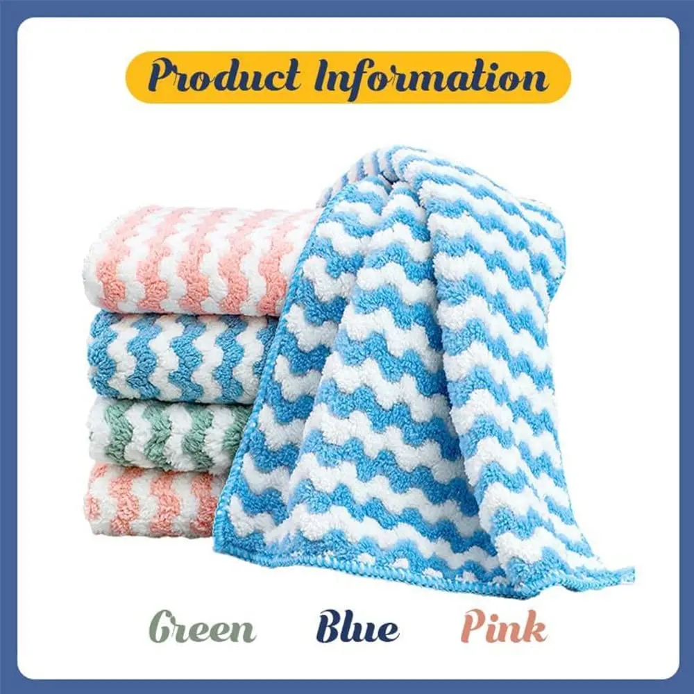 

Hot Sale 1PC Soft absorbent Microfiber Hand Dish Wash Hanging Drying Towels Kitchen Bathroom Washcloth Towel series