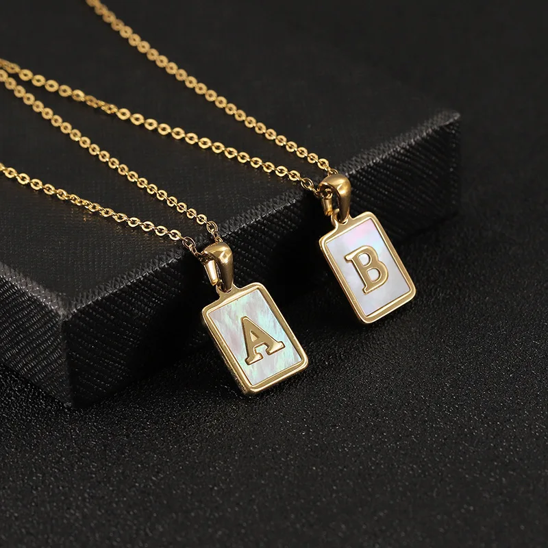 Minar Stylish 26 Letters Print White Square Shell Coin Pendant Necklace for Women Girls Stainless Steel Thin Chain Necklace Gift
Minar Stylish 26 Letters Print White Square Shell Coin Pendant Necklace for Women Girls Stainless Steel Thin Chain Necklace Gift
