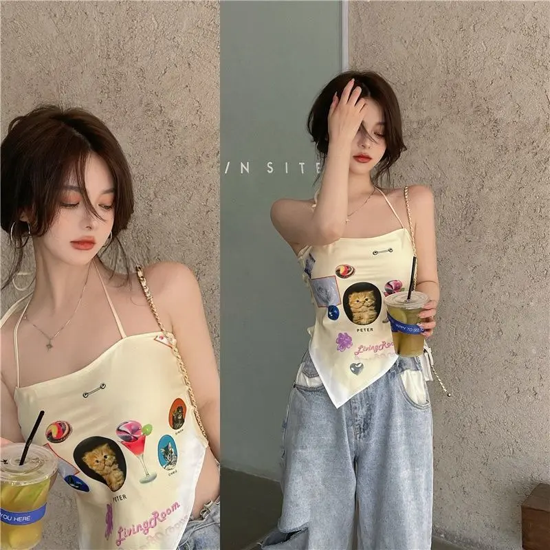 2022 летние хлопковые топы, модный топ с принтом Kawaii Kitty, сексуальный топ с лямкой через шею, Женский Асимметричный топ с подолом, бесплатная до...
2022 летние хлопковые топы, модный топ с принтом Kawaii Kitty, сексуальный топ с лямкой через шею, Женский Асимметричный топ с подолом, бесплатная до...
