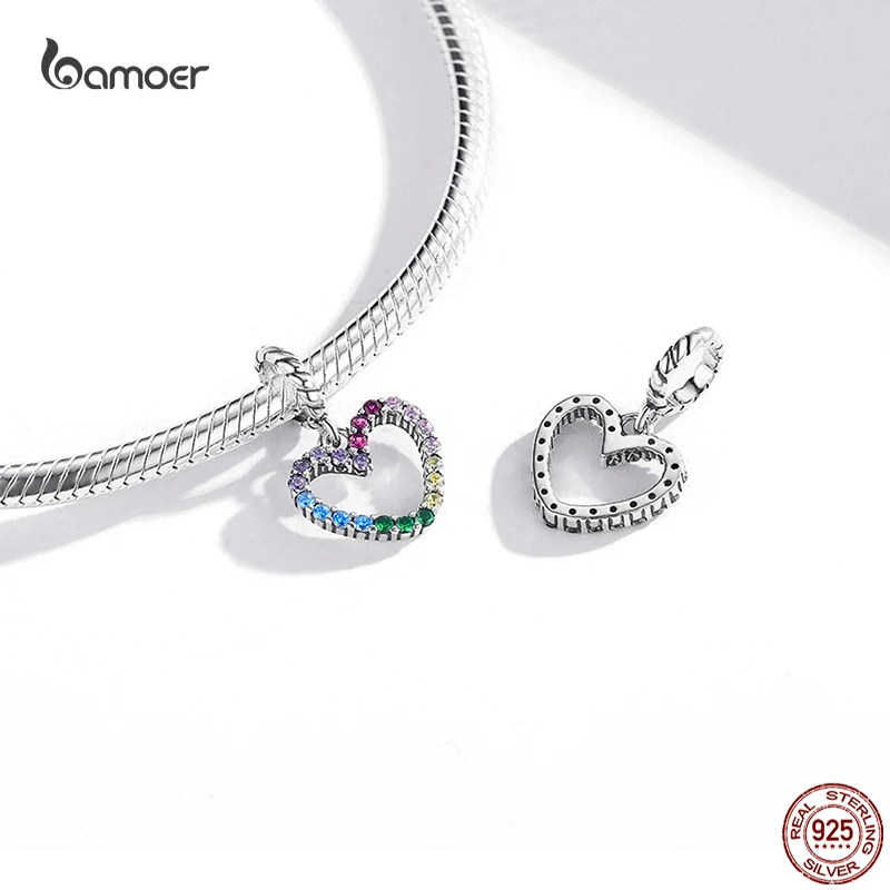 Подвеска WOSTU Love Heart из бисера для Дня матери настоящее Серебро S925 пробы CZ подходит