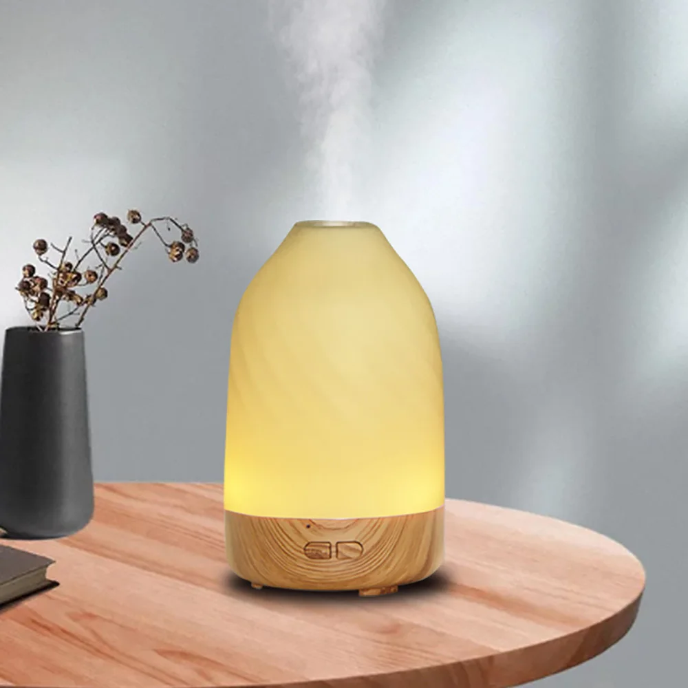 

Flame Aroma Diffuser Wood Grain Air Humidifier Aromatherapy Humidifiers Diffusers Essential Oils Room Fragrance Diffuser Bedroom