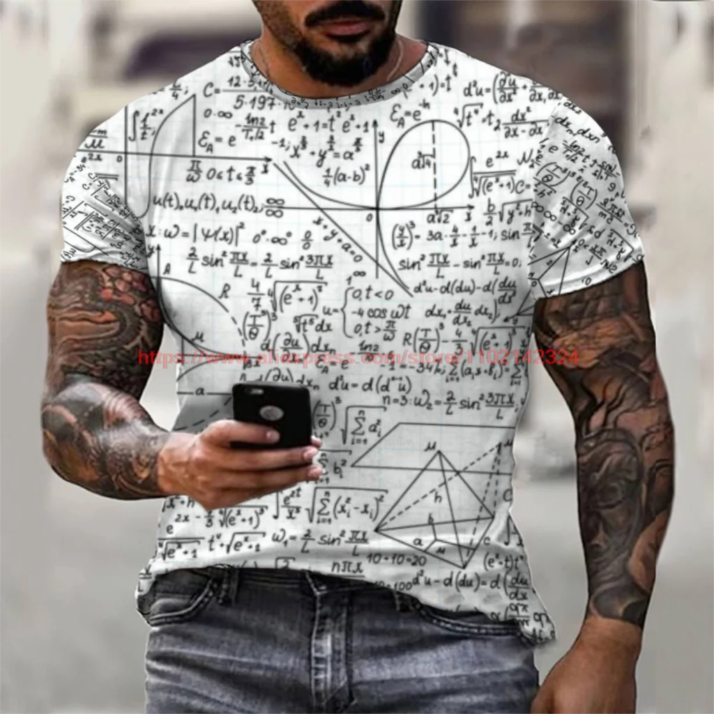 Mathematical Formula Fun Printing New Summer Men's T-shirt Short-sleeved Fashion Casual Personality T Top 6XL
Mathematical Formula Fun Printing New Summer Men's T-shirt Short-sleeved Fashion Casual Personality T Top 6XL