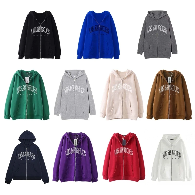 Women Casual Full Up Hoodie Loose Solid Sweatshirt Long Sleeve Jackets with Pockets Simple Letter Print Hoodies
Women Casual Full Up Hoodie Loose Solid Sweatshirt Long Sleeve Jackets with Pockets Simple Letter Print Hoodies