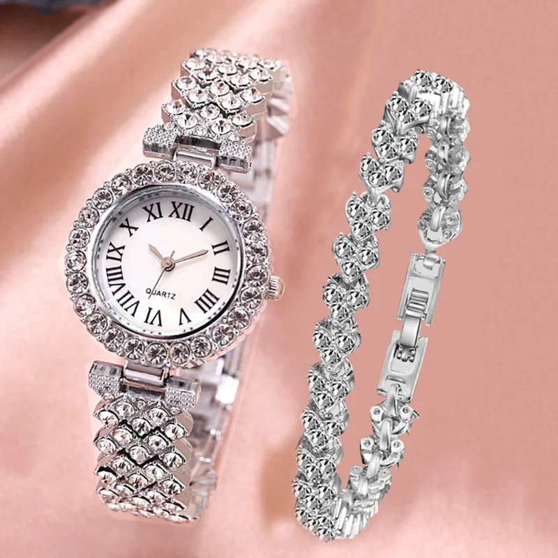 Trendy Rhinestone Quartz Watch for Women Roman Scale Steel Belt Quartz Watches Luxury Bracelet Watch Female Wrist Jewelry Gift
Trendy Rhinestone Quartz Watch for Women Roman Scale Steel Belt Quartz Watches Luxury Bracelet Watch Female Wrist Jewelry Gift
