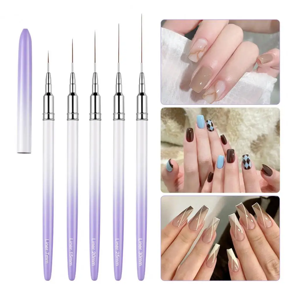 7/15/20/25/30mm Nail Liner Pen Fine Tip Gradient Color Flexible Bristle Non-slip Handle Drawing Lines Stripe Flower Painting Pen 
7/15/20/25/30mm Nail Liner Pen Fine Tip Gradient Color Flexible Bristle Non-slip Handle Drawing Lines Stripe Flower Painting Pen