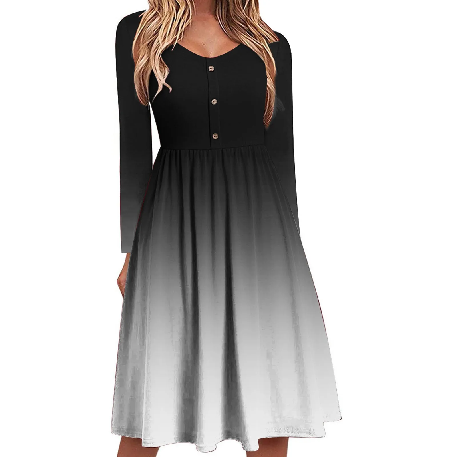 Женское длинное платье-свитер с длинным рукавом и пуговицами
Женское длинное платье-свитер с длинным рукавом и пуговицами