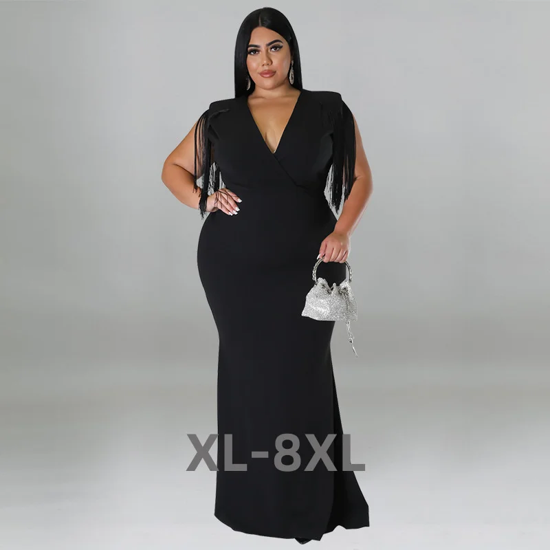 Plus Size Elegant Women Dresses Solid Curve Fringed Dress 2023 Summer Evening Tassel Gown Fashion Prom Outfit 3xl 4xl 5xl 6xl
Plus Size Elegant Women Dresses Solid Curve Fringed Dress 2023 Summer Evening Tassel Gown Fashion Prom Outfit 3xl 4xl 5xl 6xl